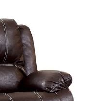 Zuriel Synthetic Recliner Loveseat with Manual Recline - Black or Dark Brown, photo 3 of 8