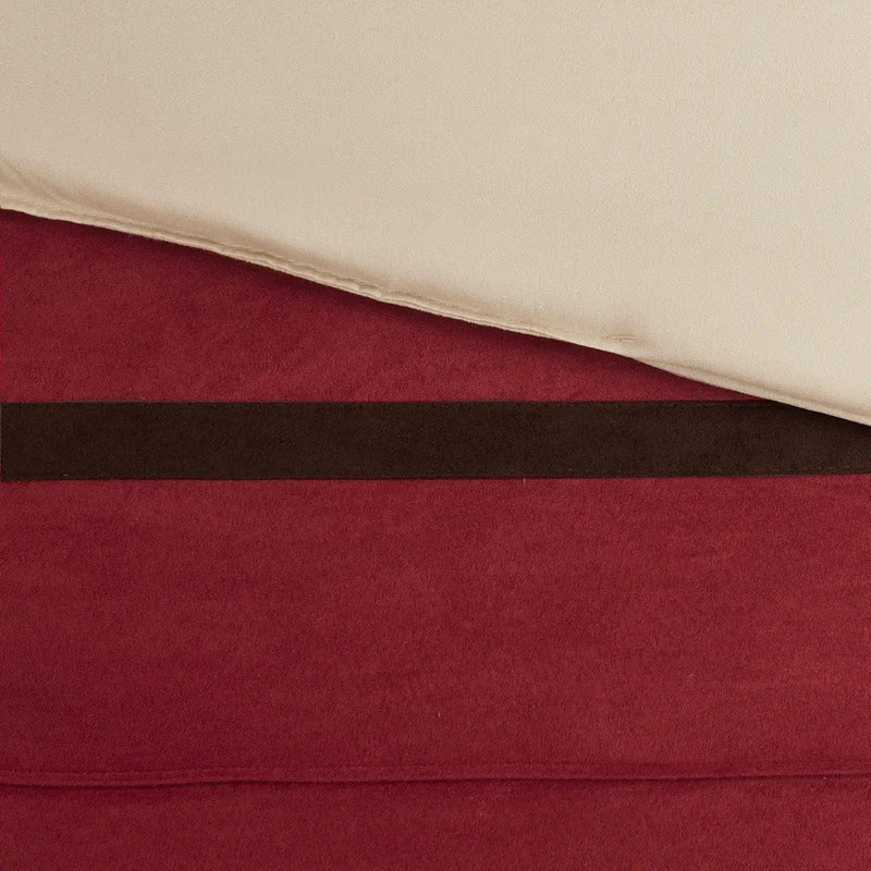 7 PC Pieced Faux Suede Comforter Set Red Queen by HouseOfZazla