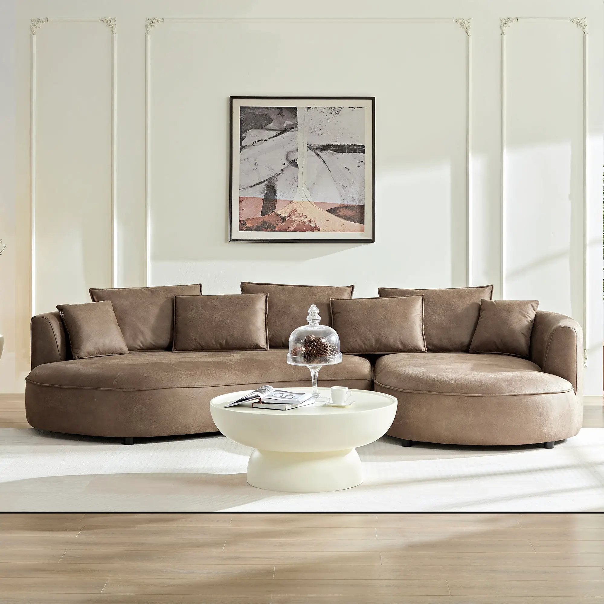 128.74 Inch Modern Sectional Curved Sofa Couch by HouseOfZazla