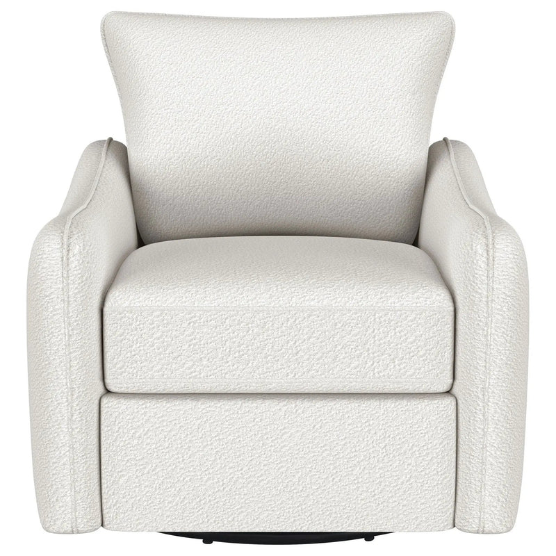 Madia Upholstered Sloped Arm Swivel Glider Chair Vanilla by Unique Piece Furniture