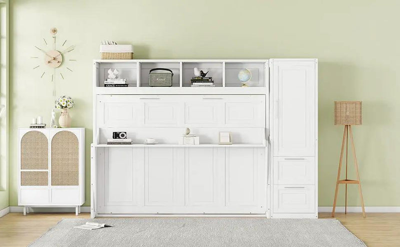 Space Saving Murphy Wall Bed With Closet And Drawers