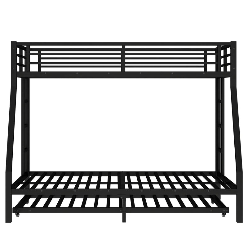 Twin Over Full Metal Bunk Bed with Twin Size Trundle by HouseOfZazla