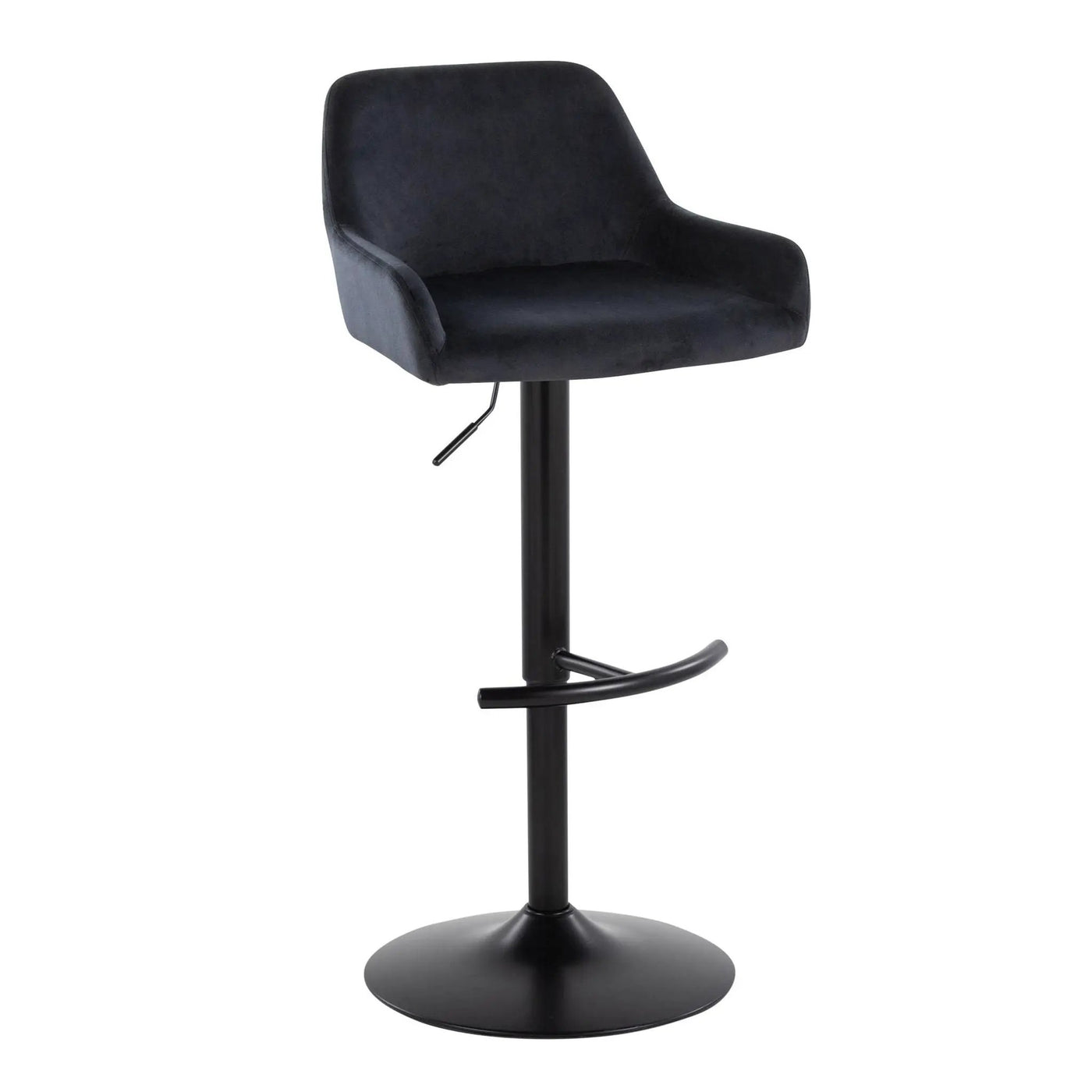 Daniella - Contemporary Adjustable Barstool With Swivel With Rounded T Footrest (Set of 2) by HouseOfZazla