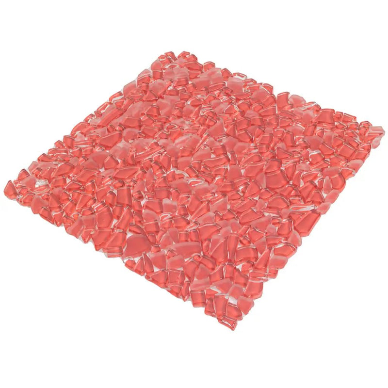 Red 11x11 Glossy Matte Multi-shaped Glass Mosaic Tile (5 pack, 4.36 sq ft/case) by Apollo Tile