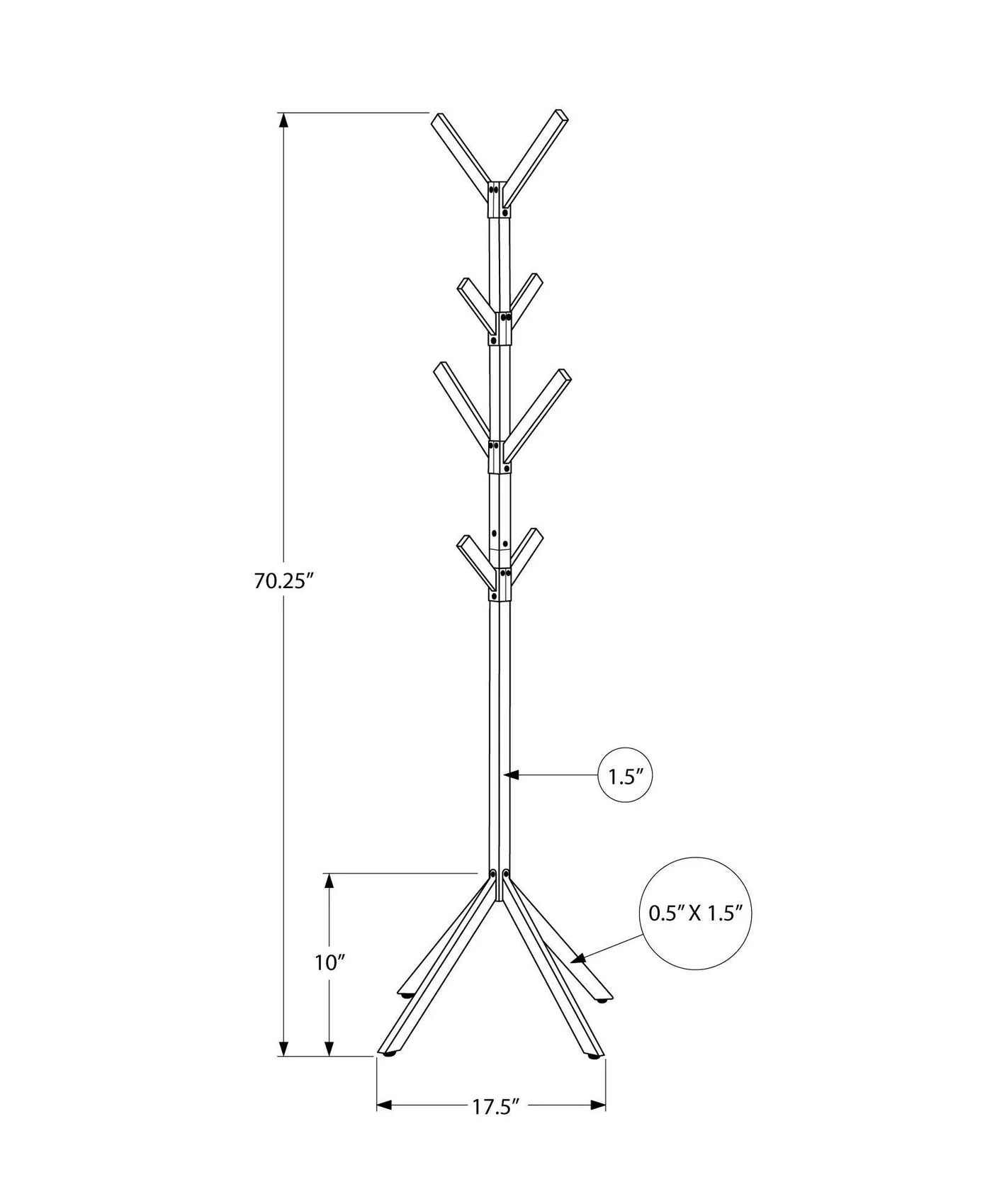 Coat Rack, Hall Tree, Freestanding, 8 Hooks, Entryway, Contemporary & Modern by HouseOfZazla