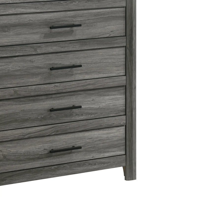 Denver - 5 Drawer Chest - Gray by HouseOfZazla
