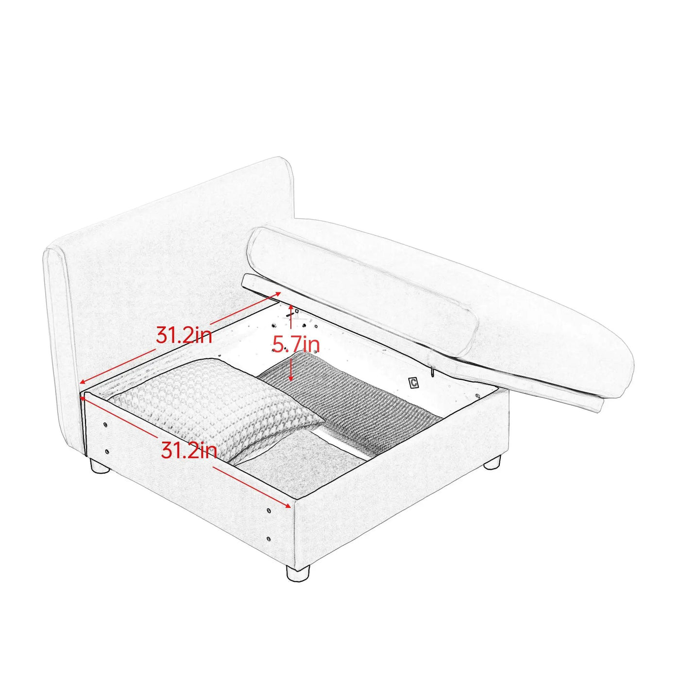 Stylish Sofa With Storage Seat And Cylindrical Backrest by HouseOfZazla