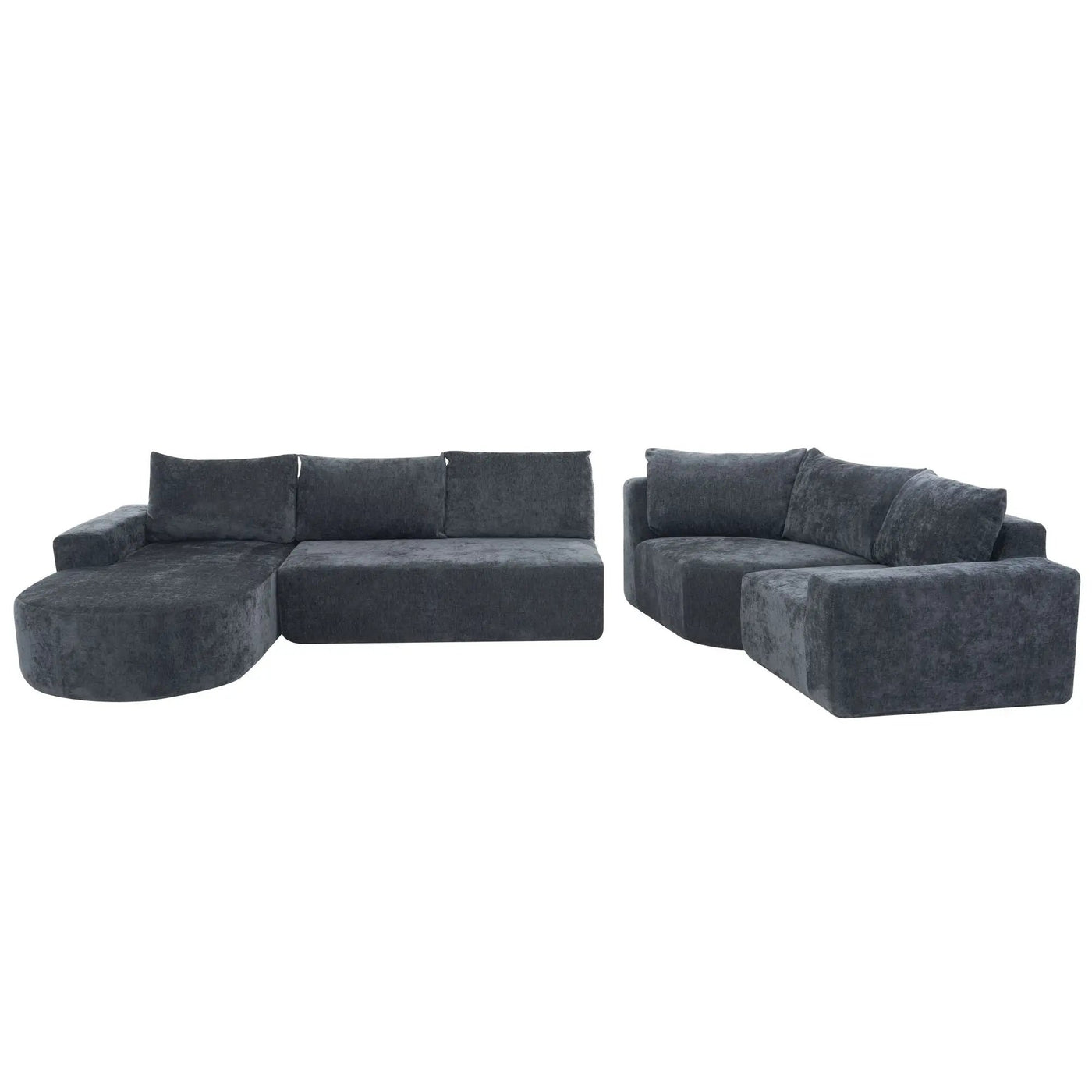 U-Shaped Oversized Modular Cloud Sectional Sofa With Deep Seat For Living Room by HouseOfZazla