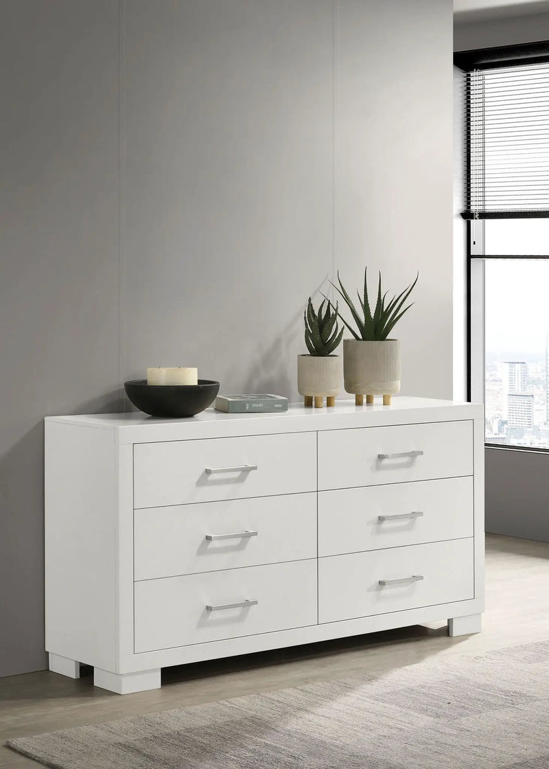Jessica 6-drawer Dresser Snow White by Unique Piece Furniture