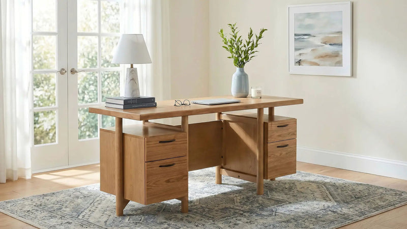Roldan 69-inch 4-drawer Computer Desk with File Drawer Light Ash by Unique Piece Furniture