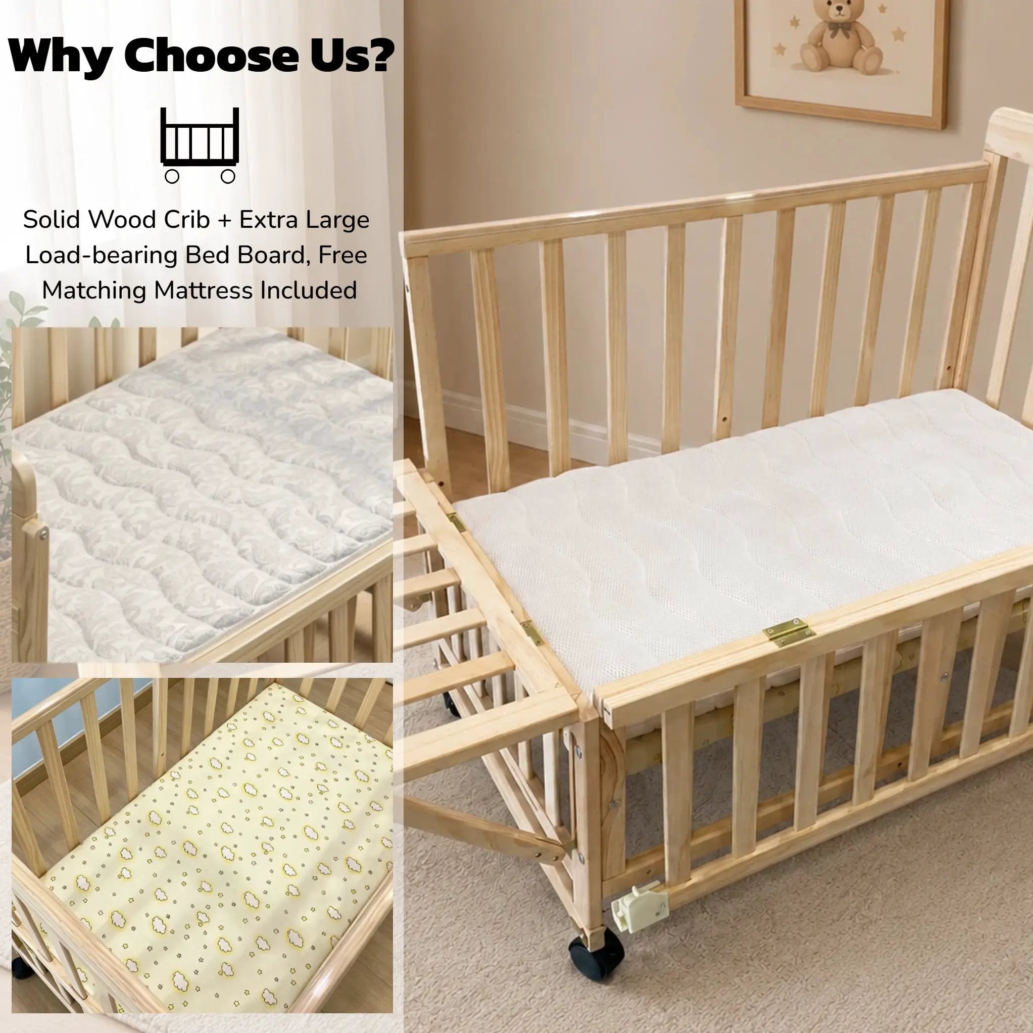 Solid Wood Baby Bassinet by HouseOfZazla