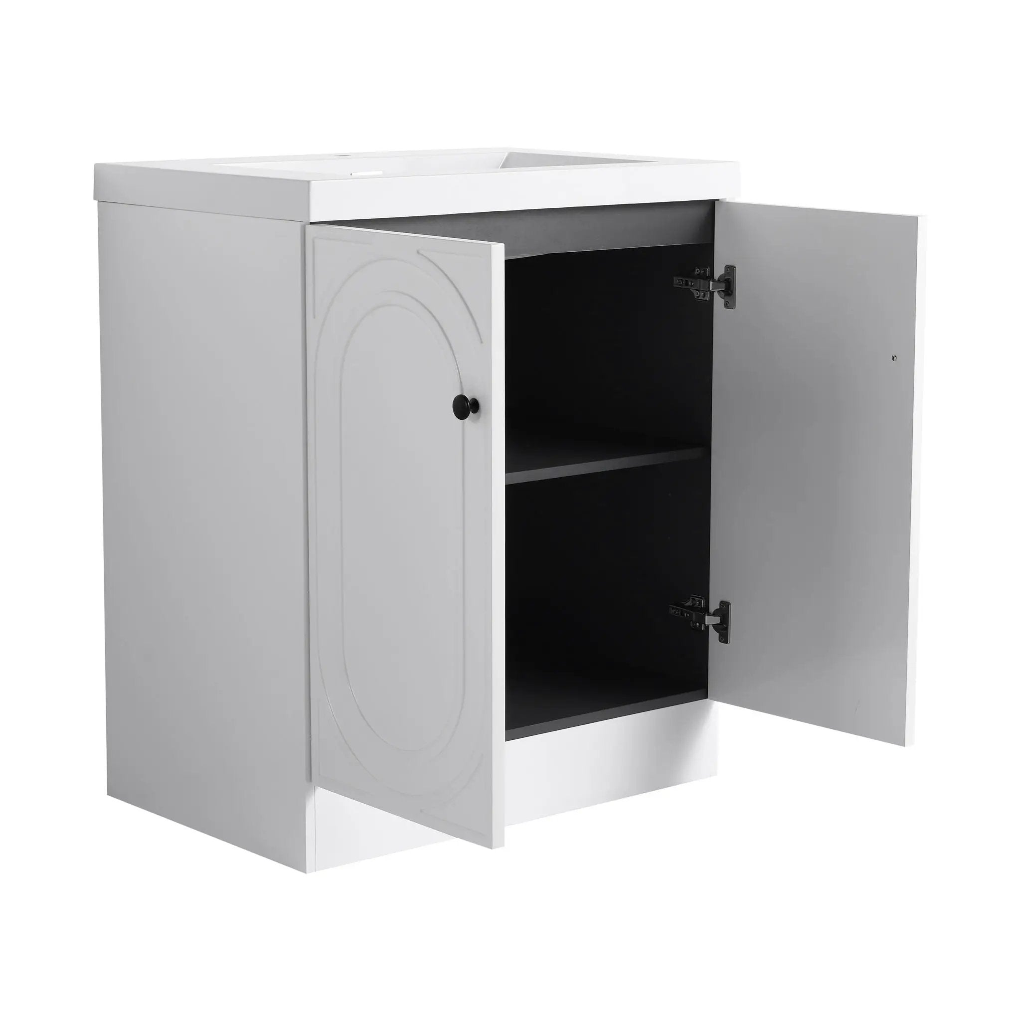 Contemporary Freestanding Bathroom Vanity With Resin Sink & Soft-Close Cabinet Doors by HouseOfZazla