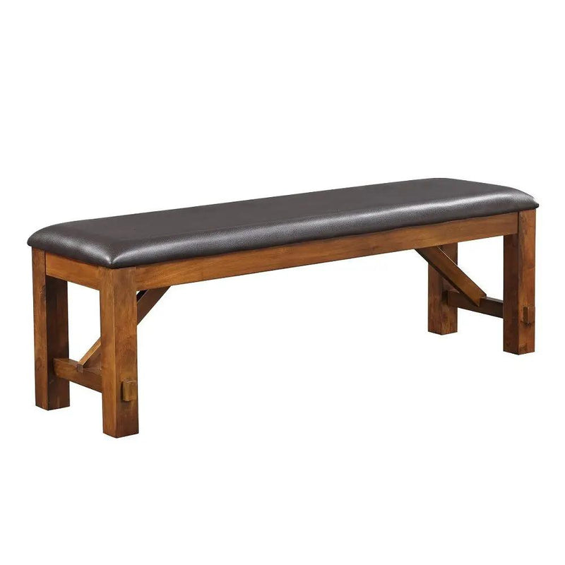 Apollo - Bench - Espresso Synthetic Leather & Walnut by Unique Piece Furniture