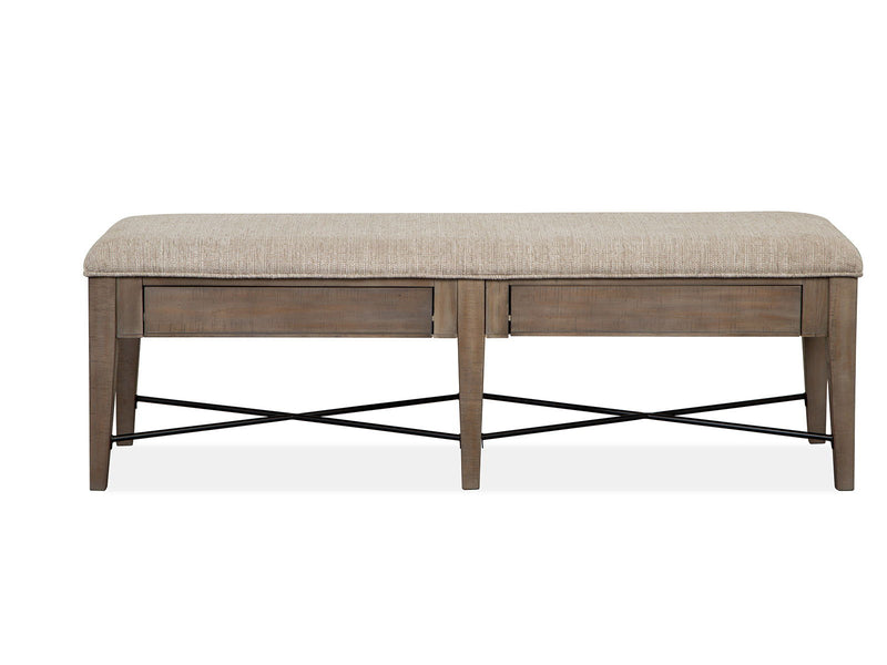Paxton Place - Bench With Upholstered Seat - Dovetail Gray, photo 2 of 7