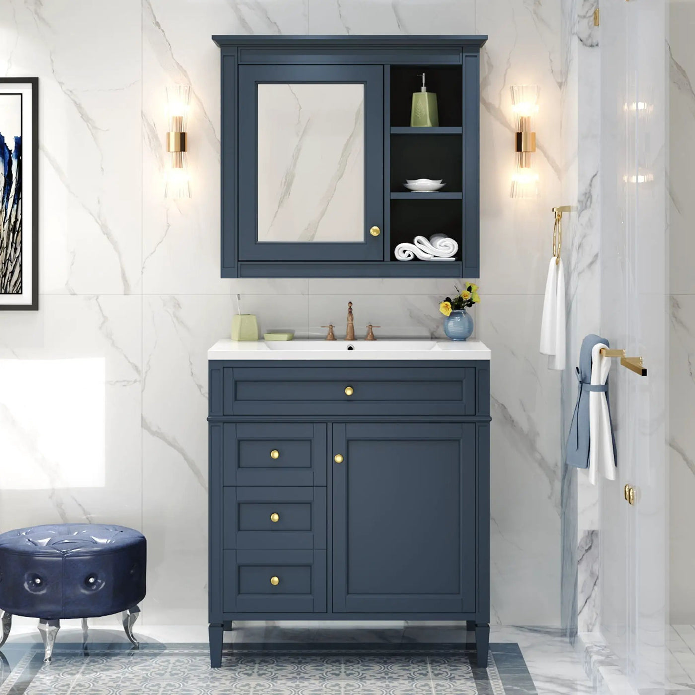 Bathroom Vanity With Medicine Cabinet and Storage by HouseOfZazla