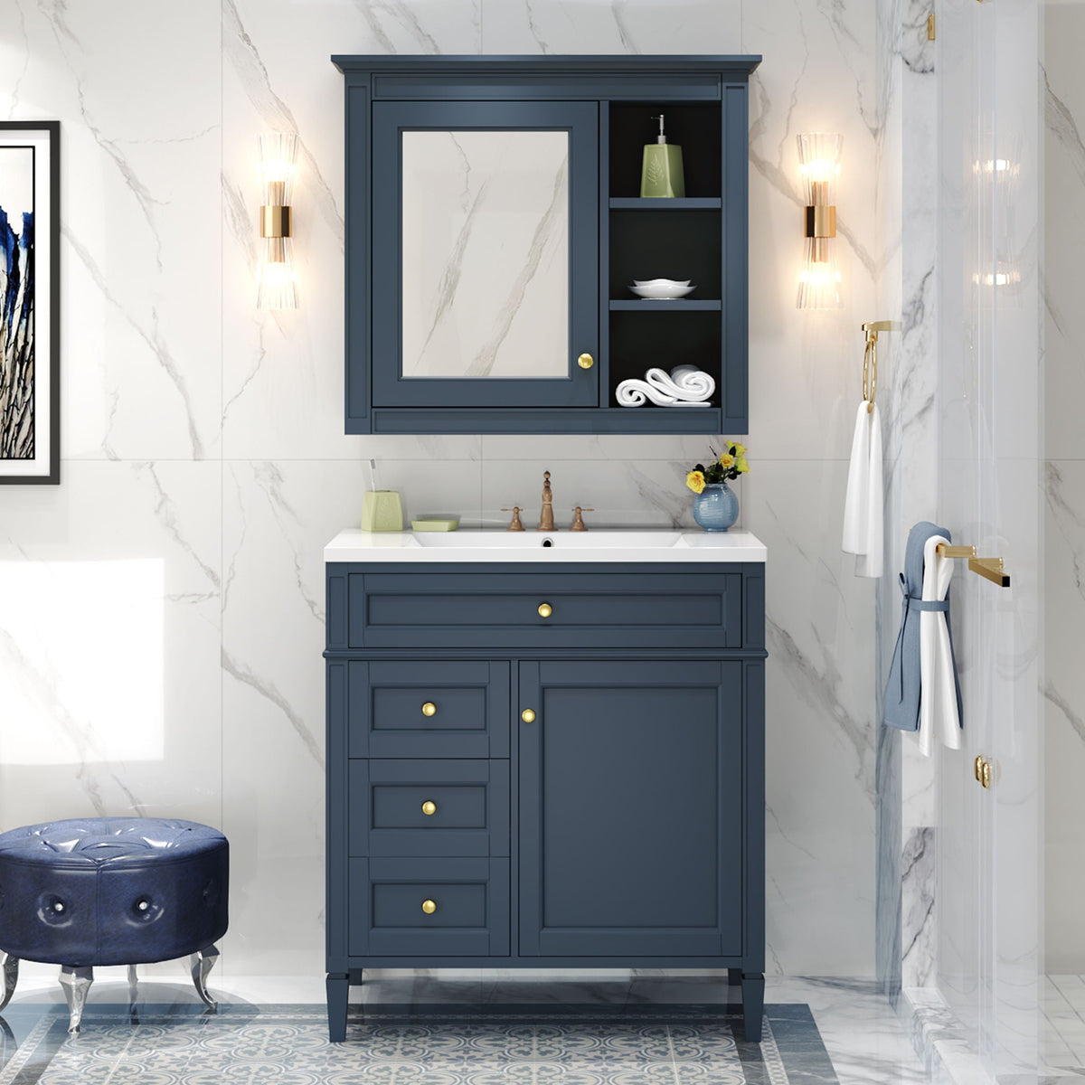 Bathroom Vanity with Medicine Cabinet and Storage - Multiple Colors, photo 7 of 20