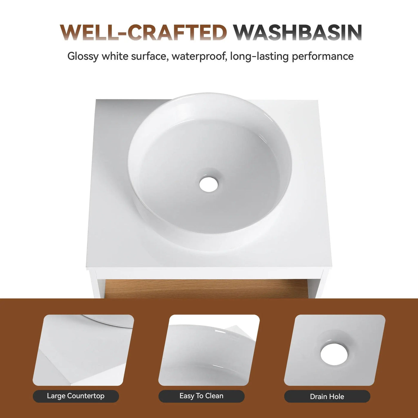 Floating Bathroom Vanity With Glossy Round Vessel Sink by HouseOfZazla