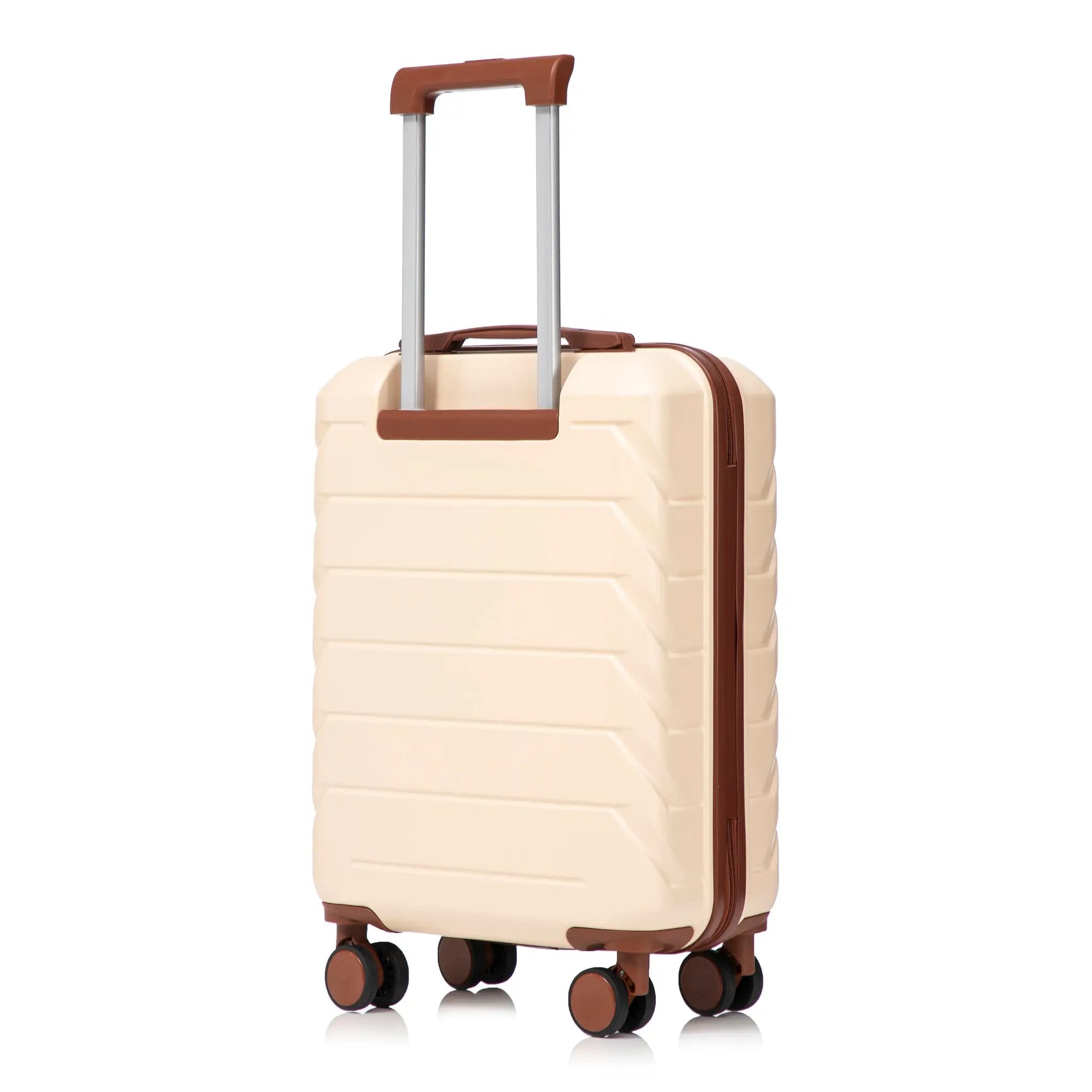 14'/20' 2-Piece Beige ABS Spinner Wheel Luggage Set by HouseOfZazla
