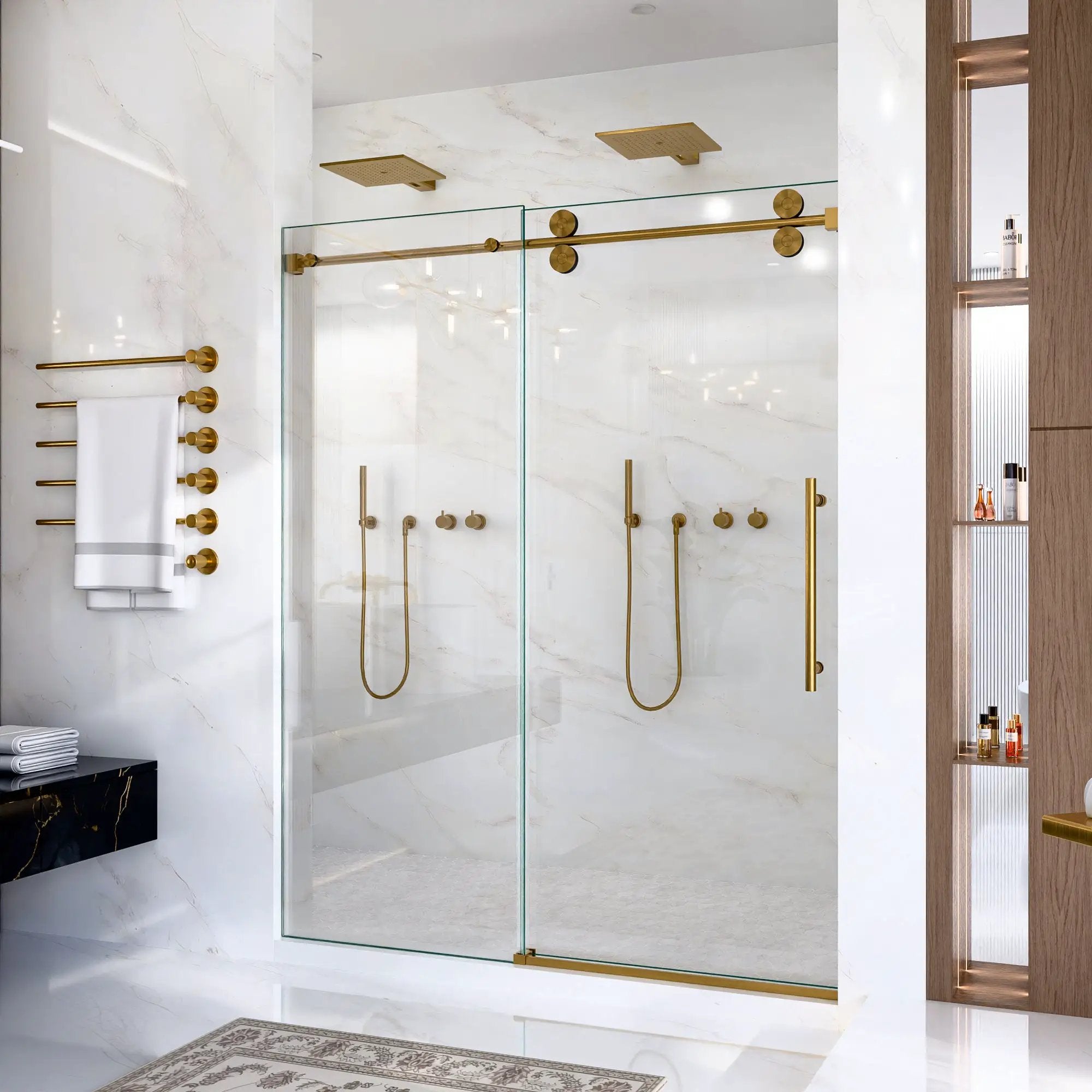 56"-60"W x 72"H Frameless Single Sliding Shower Door by HouseOfZazla