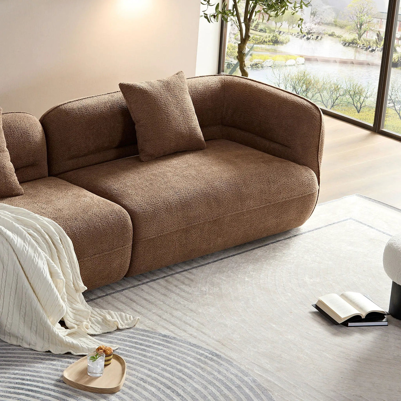 Sectional Sofa With Durable Fabric, Solid Wood Frame, And High Density Sponge Fill by HouseOfZazla