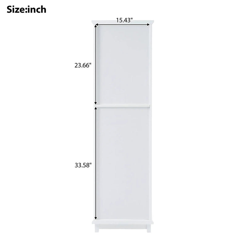 Tall Bathroom Storage Cabinet With Glass Doors, Free-Standing, Two Drawers, And Adjustable Shelves, Board, Painted Perfect For Displaying Your Favorite Items by HouseOfZazla