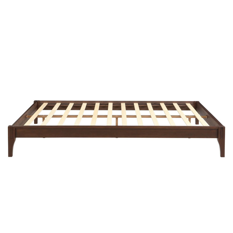 Queen Size Platform Bed Frame With Wood Slat And Metal Support - Chocolate by Unique Piece Furniture