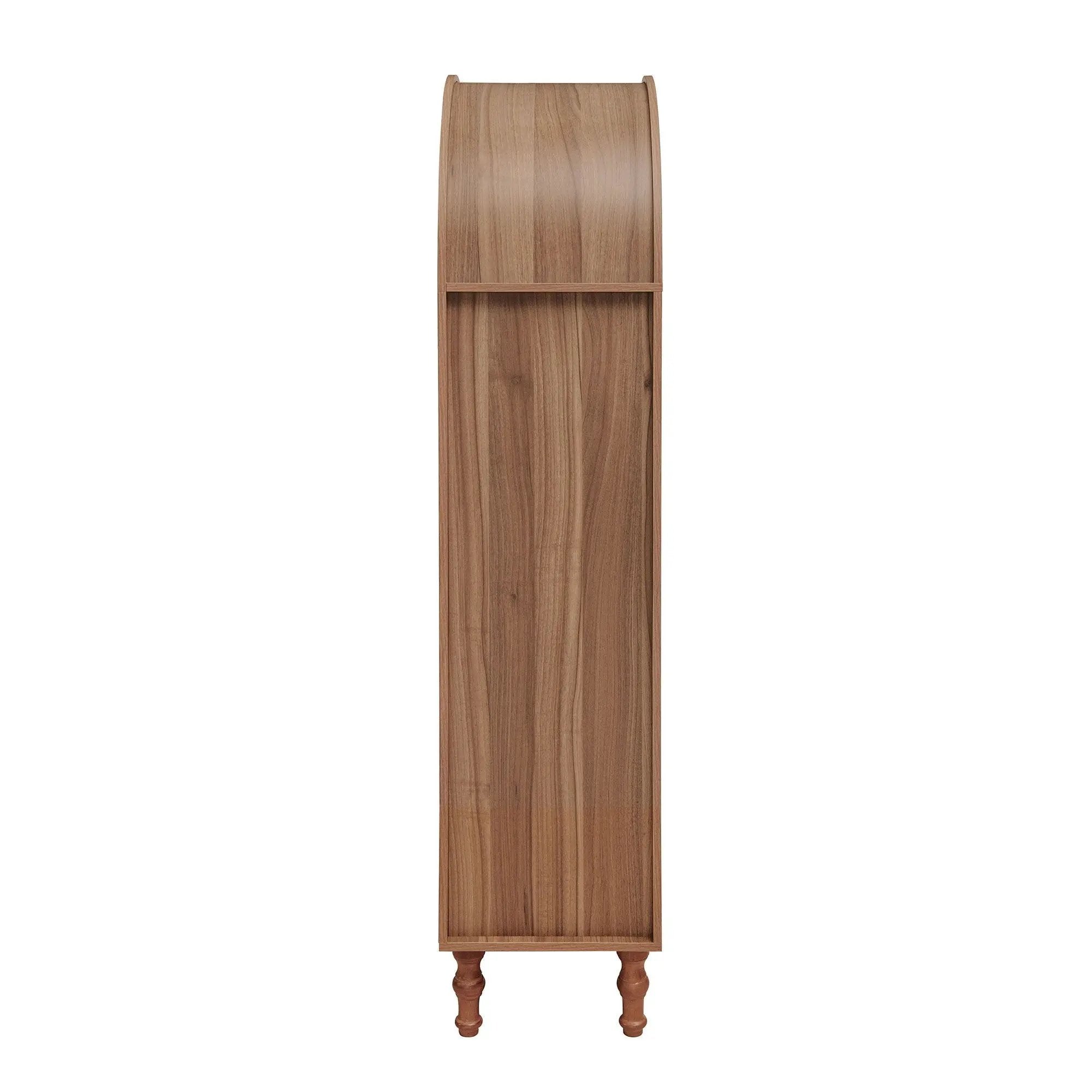 Tall Kitchen Pantry Cabinet With Hollow Carved Doors Adjustable Shelves Versatile Storage Cabinet For Kitchen - Walnut by HouseOfZazla