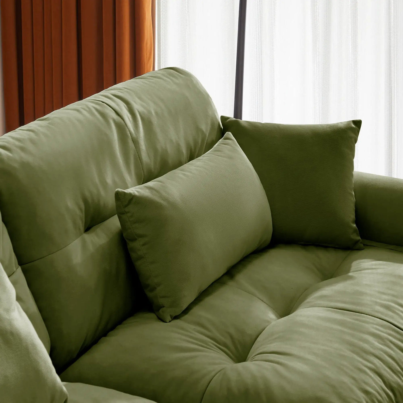 Modern Sofa With Bolstered Armrests And Pillows by HouseOfZazla