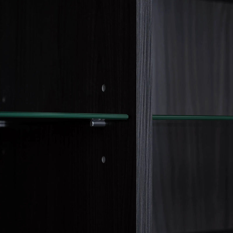 Modern Minimalist Style LED Curio Cabinet With Tempered Glass Door, Metal Legs by HouseOfZazla