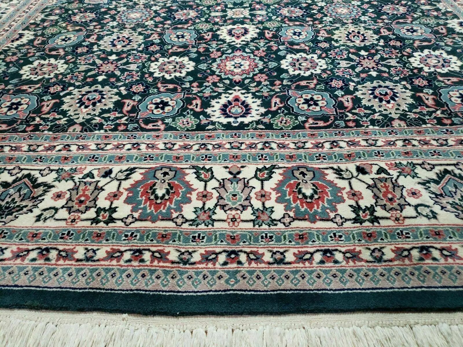 8' X 10' Handmade Indian Oriental Wool Rug Carpet Organic Dye Forest Green Nice by Jewel Rugs