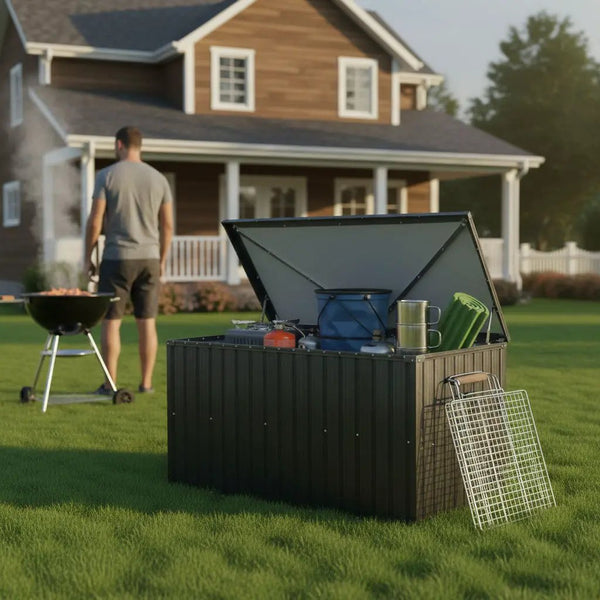 Out Door Metal Storage Box Store Medium - Black