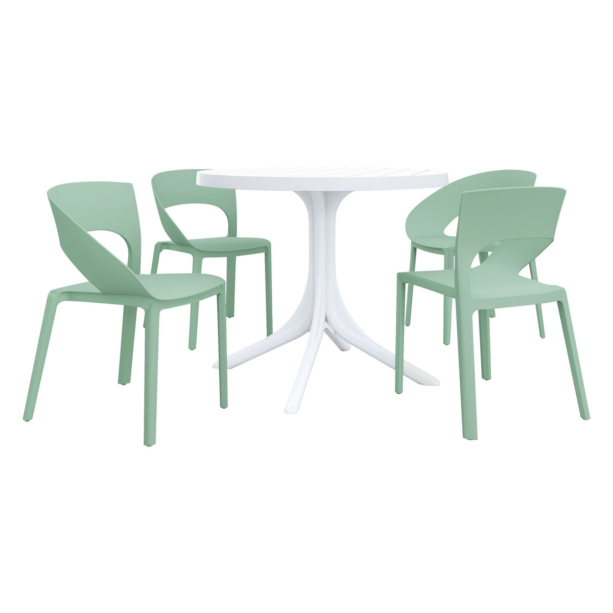 4 Piece Set Of Modern Designed Single Chairs With Round Table, photo 3 of 14