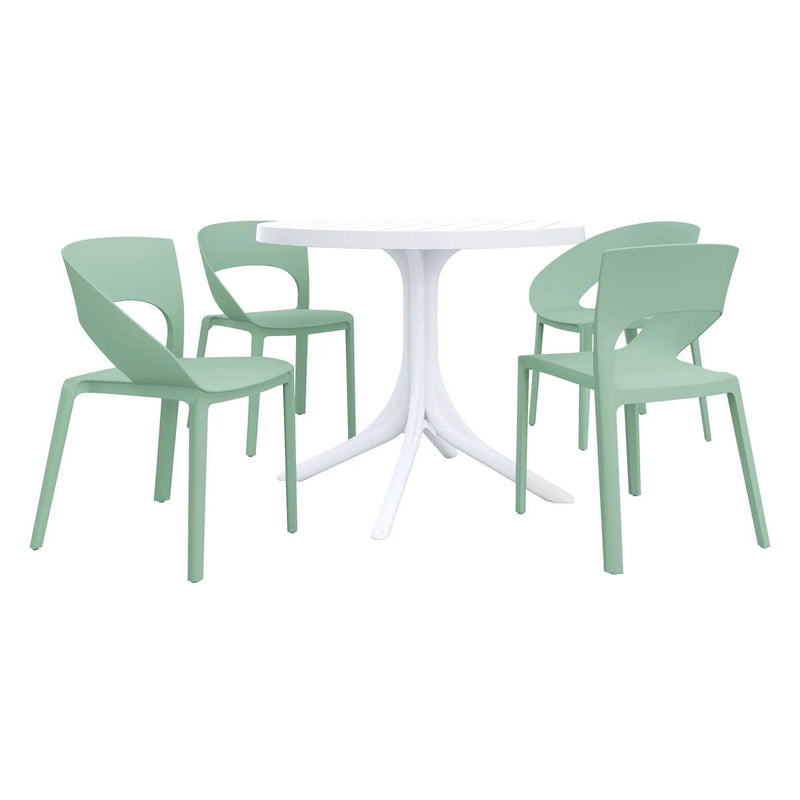 4 Piece Set Of Modern Designed Single Chairs With Round Table by Unique Piece Furniture