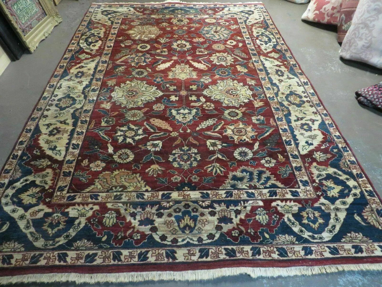 6' X 9' Vintage Handmade India Floral Oriental Wool Rug Vegetable Dyes Red Nice by Jewel Rugs