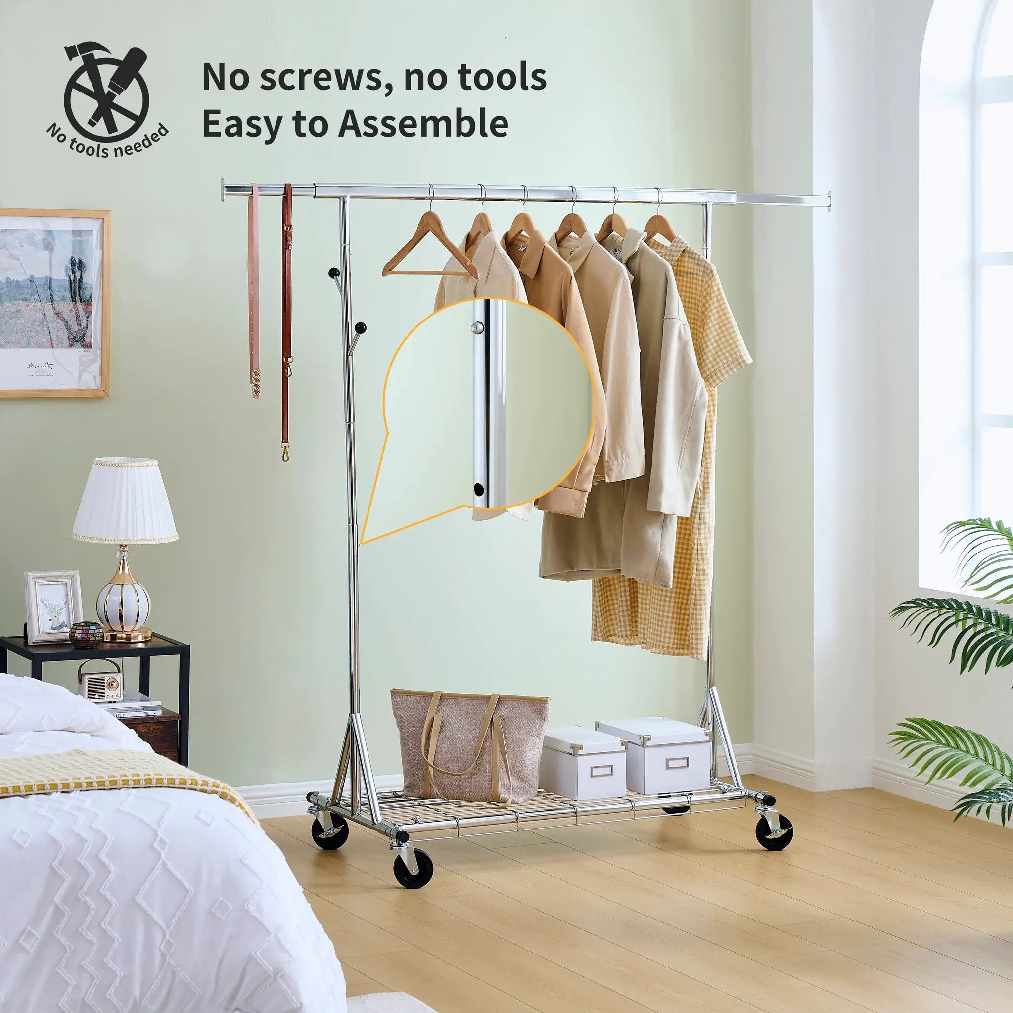 Heavy Duty Rolling Clothes Rack by HouseOfZazla