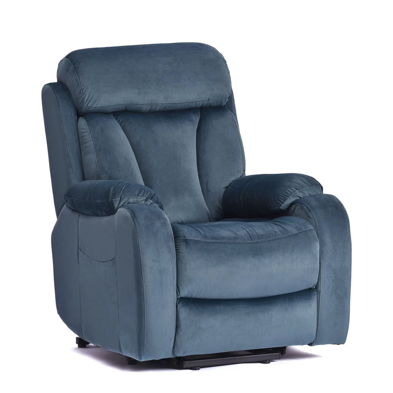 Power Lift Chair Recliner With Remote Control, Electric Reclining Sofa, Fabric Power Recliner For Living Room - Navy Blue by Unique Piece Furniture