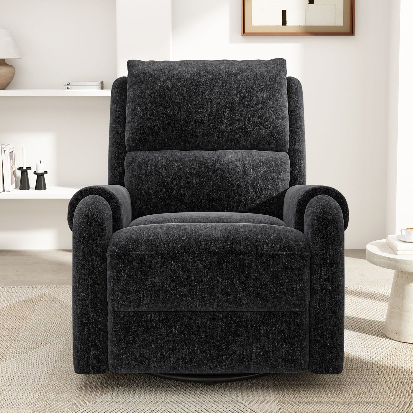Manual Recliner Massage Chair With Swivel Rocker, 8 Massage Modes, Side Storage Pocket by Unique Piece Furniture