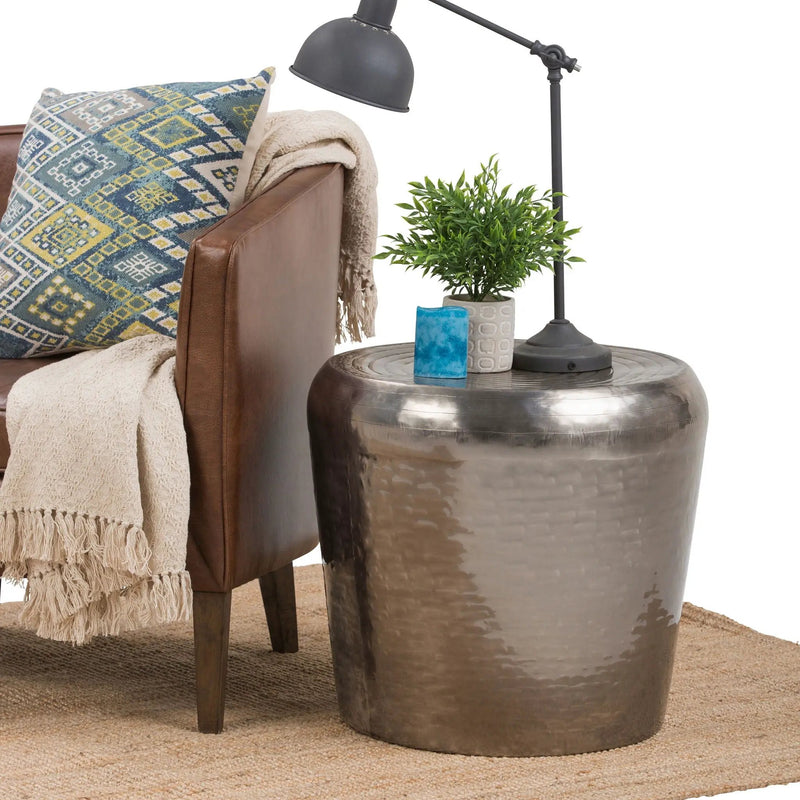 Troy - Metal Accent Table - Antique Silver by Unique Piece Furniture