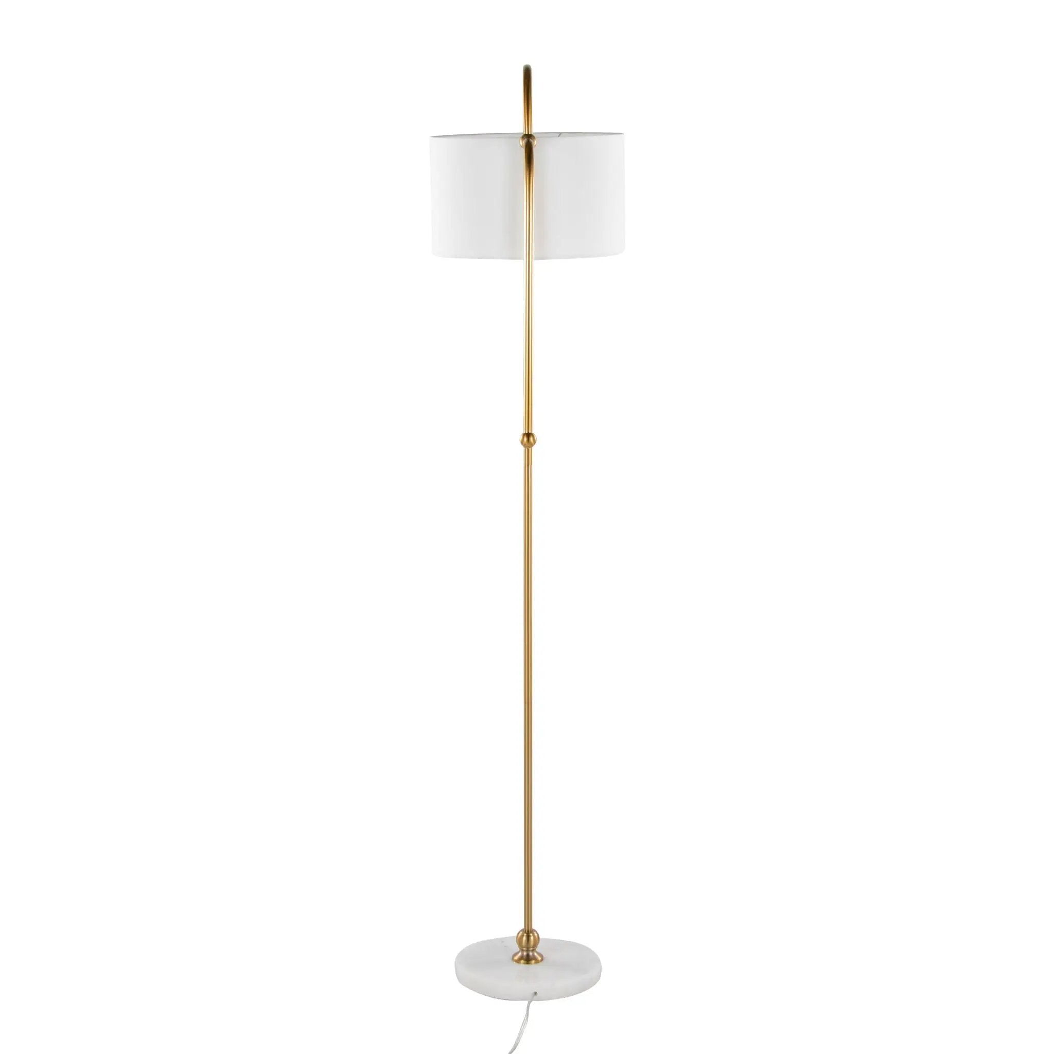 Leslie - Glam / Art Deco Floor Lamp - Gold / White by HouseOfZazla
