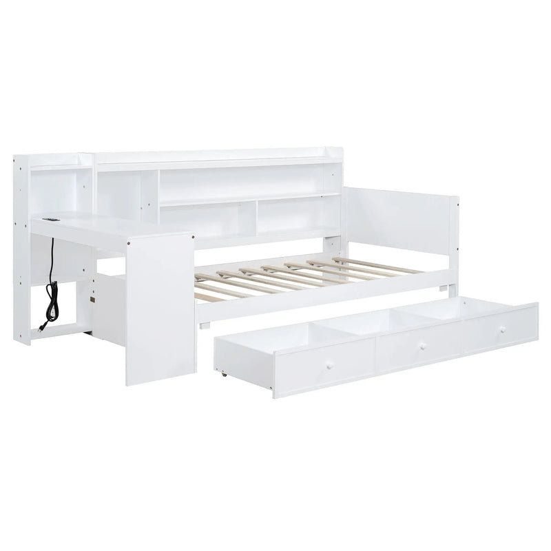 Daybed With 3 Drawers USB Ports And Desk by HouseOfZazla