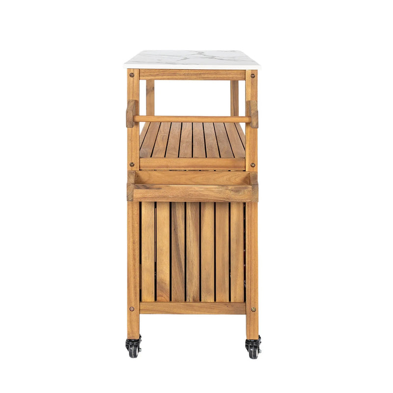 Outdoor Patio Acacia Wood Bar Cart by HouseOfZazla