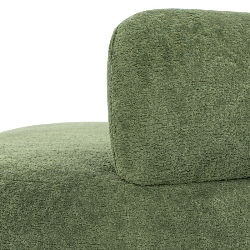 Shep 36' Curved Dog Sofa Bed Medium Moss Green Fleeced Teddy by HouseOfZazla