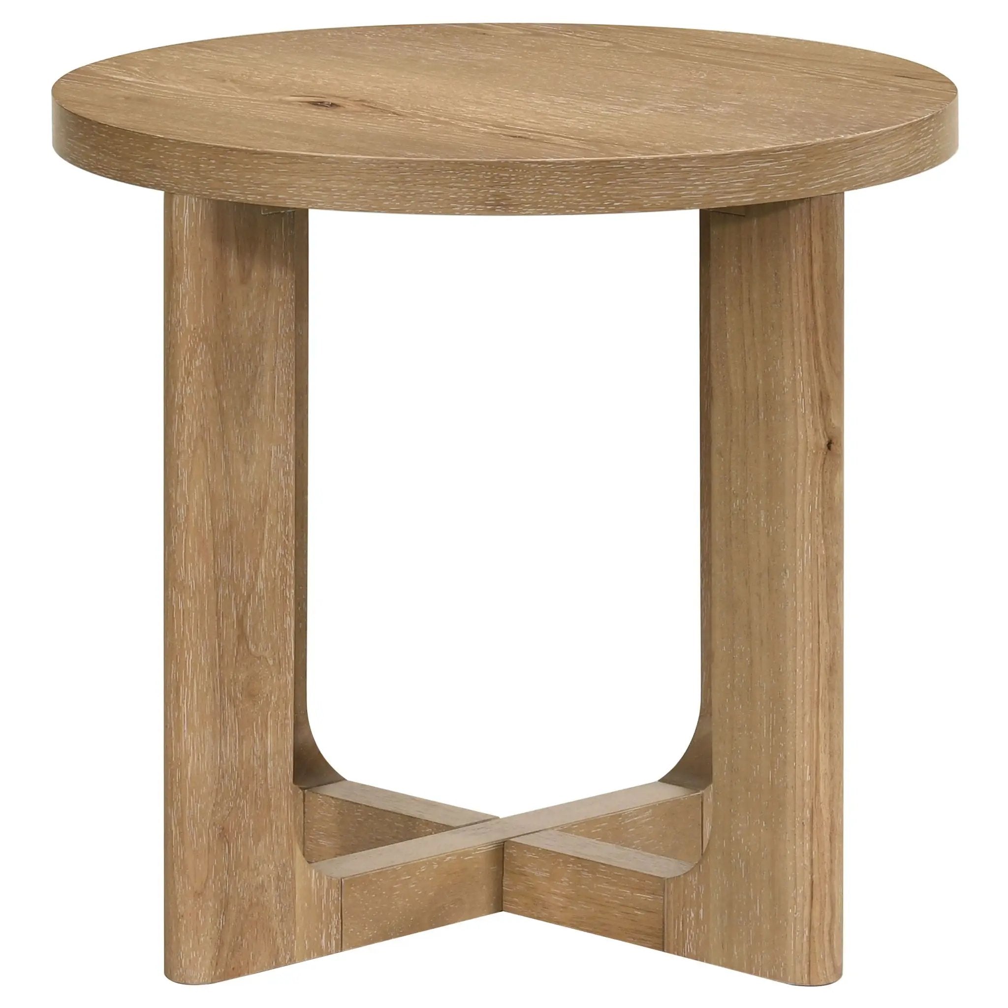 Kessler 3-piece Round Sculptural Wood Coffee Table Set Light Oak by Unique Piece Furniture