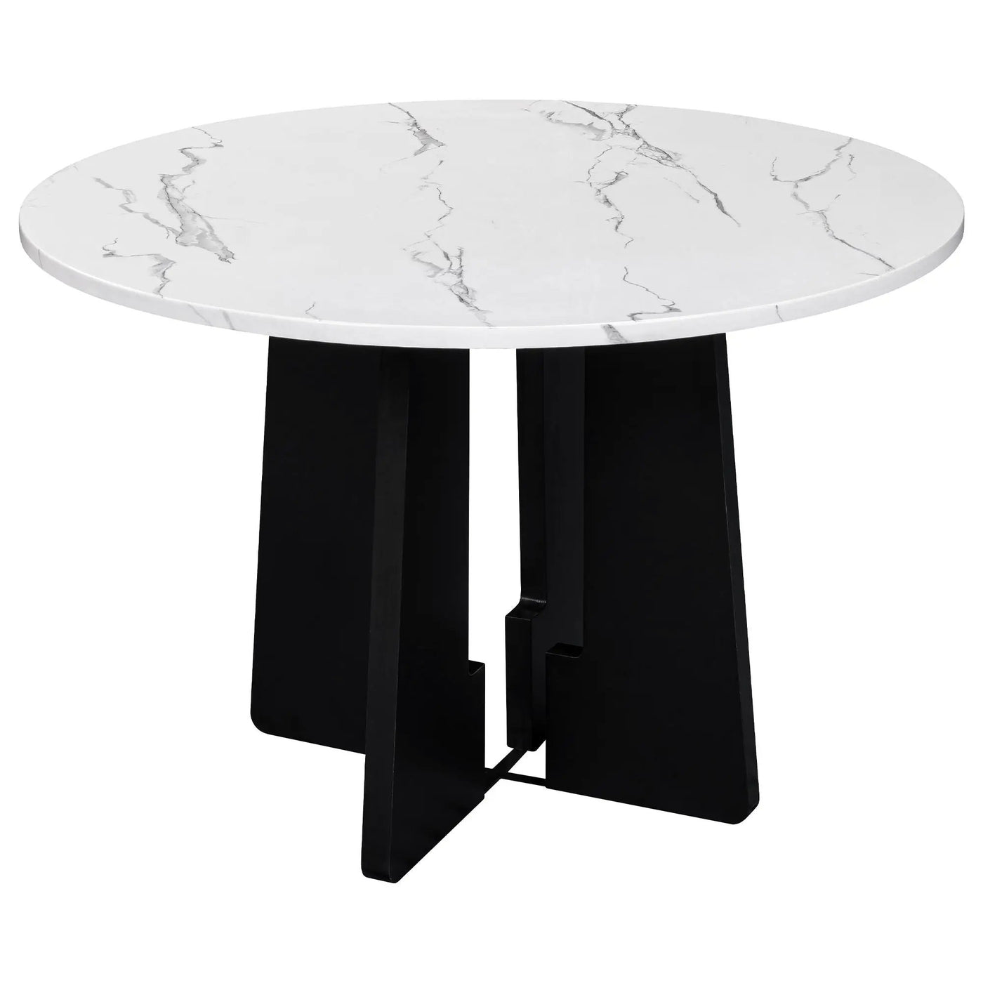 5 Piece Round Dining Table Set, Modern Dining Table And 4 Upholstered Chairs For Dining Room by HouseOfZazla