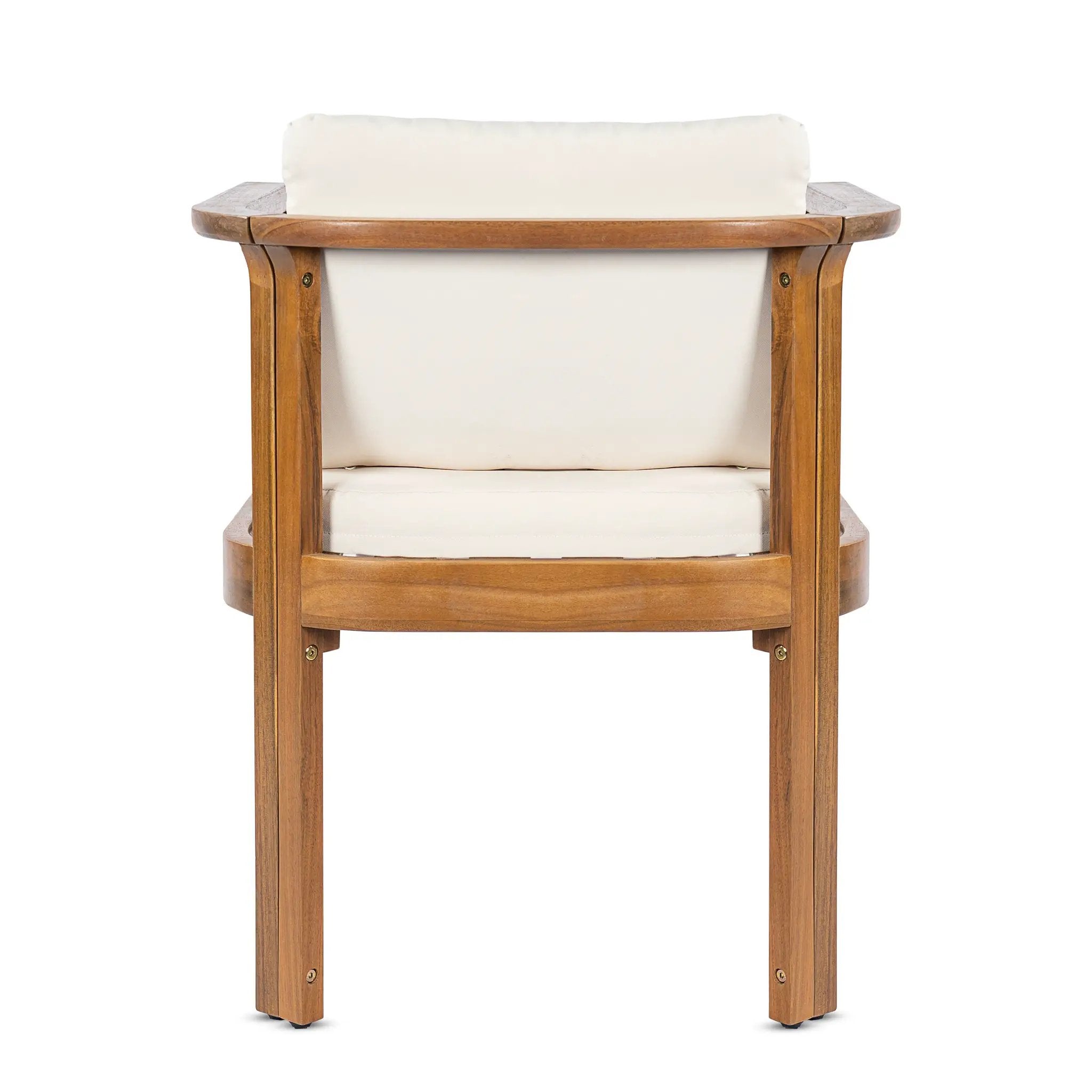 Outdoor Dining Chair Set of 2 with Curved Acacia Wood Arms by HouseOfZazla