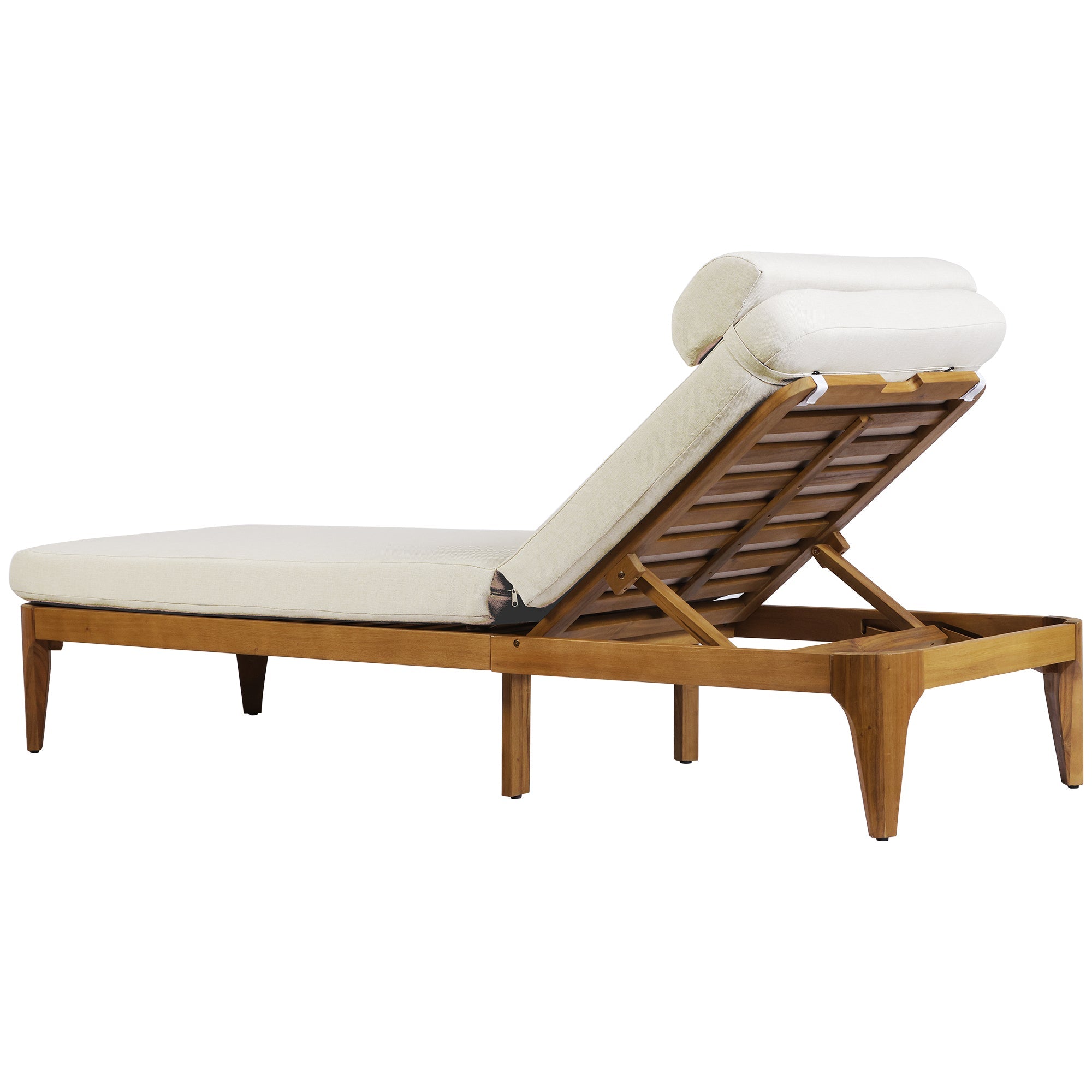 TOPMAX Acacia Wood Chaise Lounge by HouseOfZazla