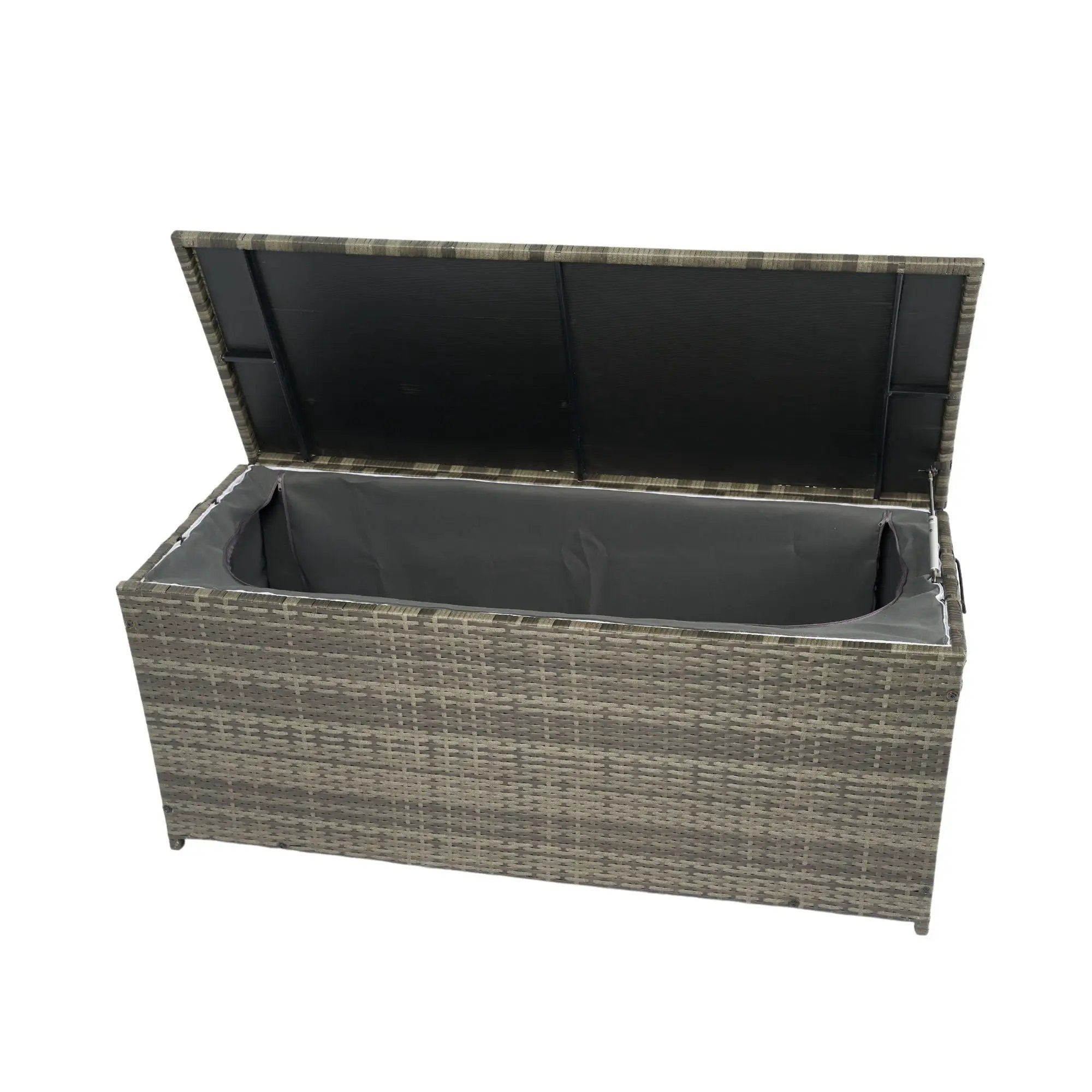 Outdoor Storage Box, Wicker Patio Deck Boxes With Lid, Outdoor Cushion Storage For Kids Toys, Pillows, Towel, Wicker by HouseOfZazla