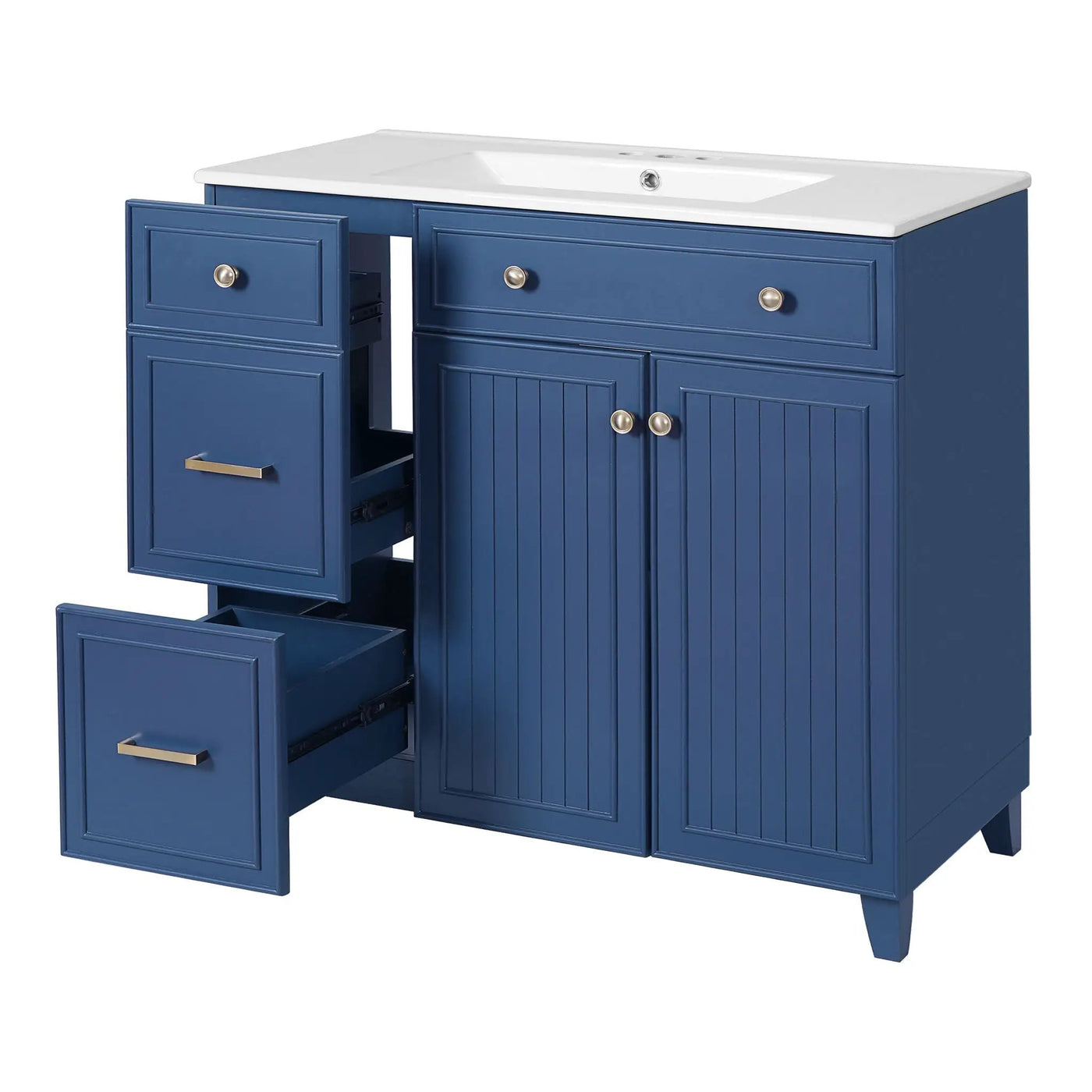 Bathroom Vanity With Sink, Soft Close Doors, Adjustable Shelves by HouseOfZazla