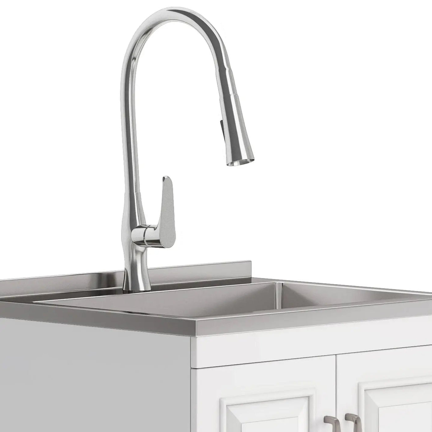Darwin - Deluxe Laundry Cabinet With Pull-Out Faucet And Stainless Steel Sink by HouseOfZazla