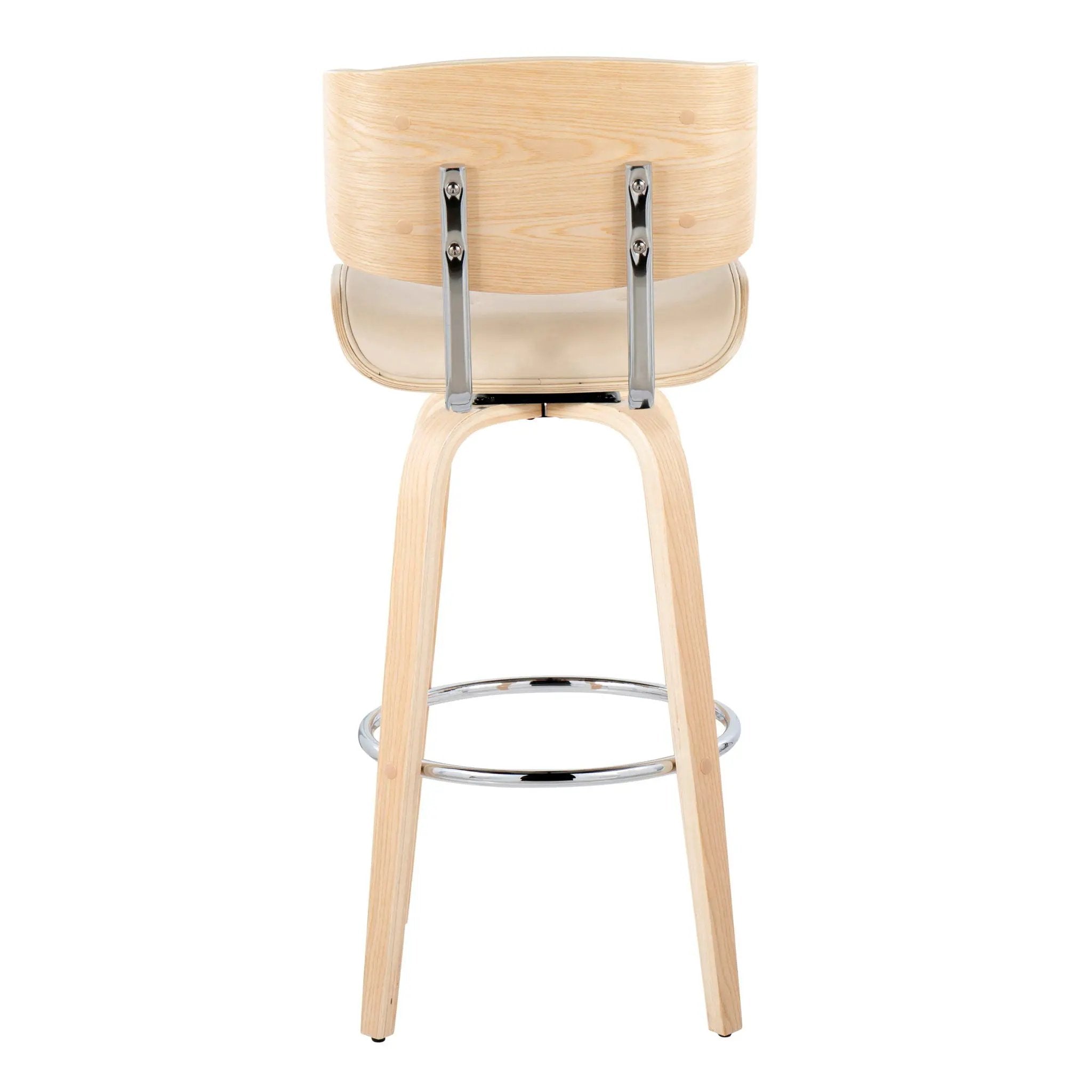 Lombardi - Mid Century Modern Fixed Height Barstool With Swivel With Round Footrest (Set of 2) by Unique Piece Furniture